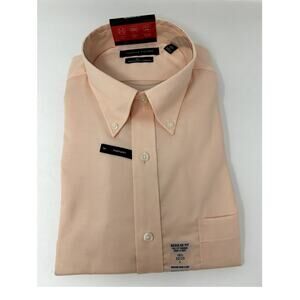 Tommy Hilfiger Mens Regular Fit Shirt Color: Apricot Size 16.5 (32/33) Large New